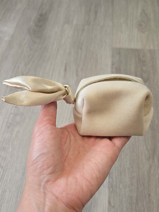 Handbags - Beige Satin Wristlet Pouch